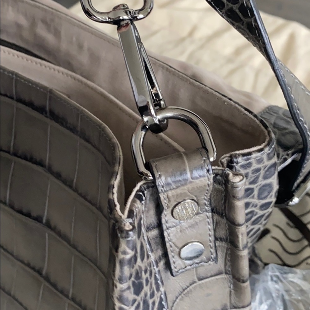 Zanellato Postina Gray Crocodile Embossed Bag - Picture 11 of 13